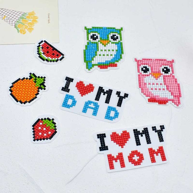 5D Diamond Painting Sticker Set I Love Mom and Dad für Kinder - Unique-Diamond