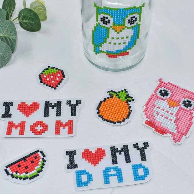 5D Diamond Painting Sticker Set I Love Mom and Dad für Kinder - Unique-Diamond