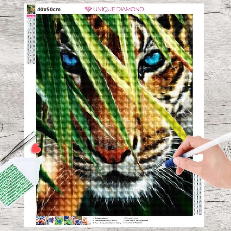 5D Diamond Painting Tiger im Wildnis - Unique-Diamond