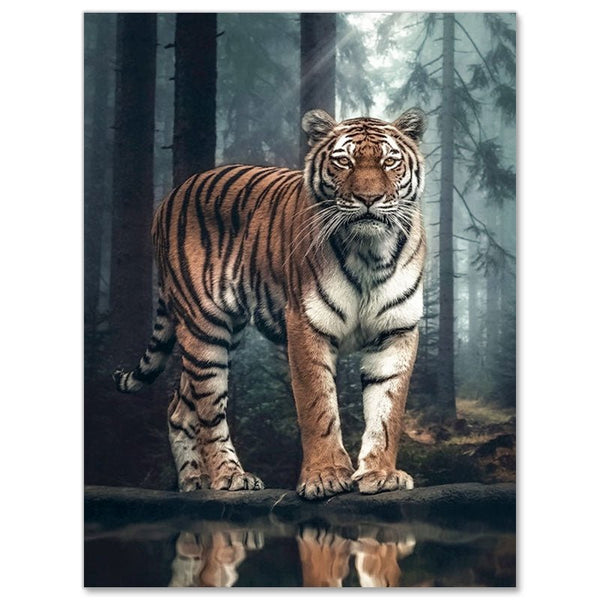 5D Diamond Painting Tiger in Wildnis - Unique-Diamond