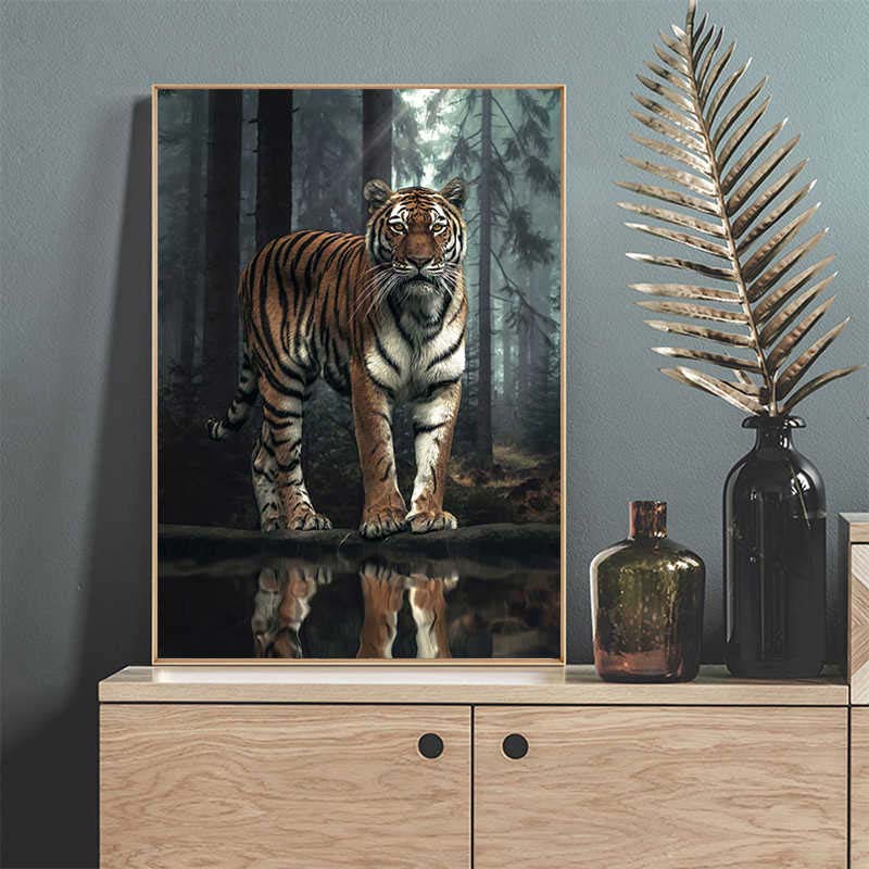5D Diamond Painting Tiger in Wildnis - Unique-Diamond