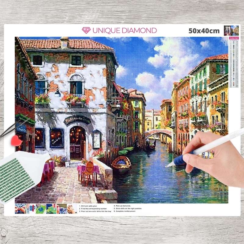 5D Diamond Painting Wasserstraße von Venedig - Unique-Diamond