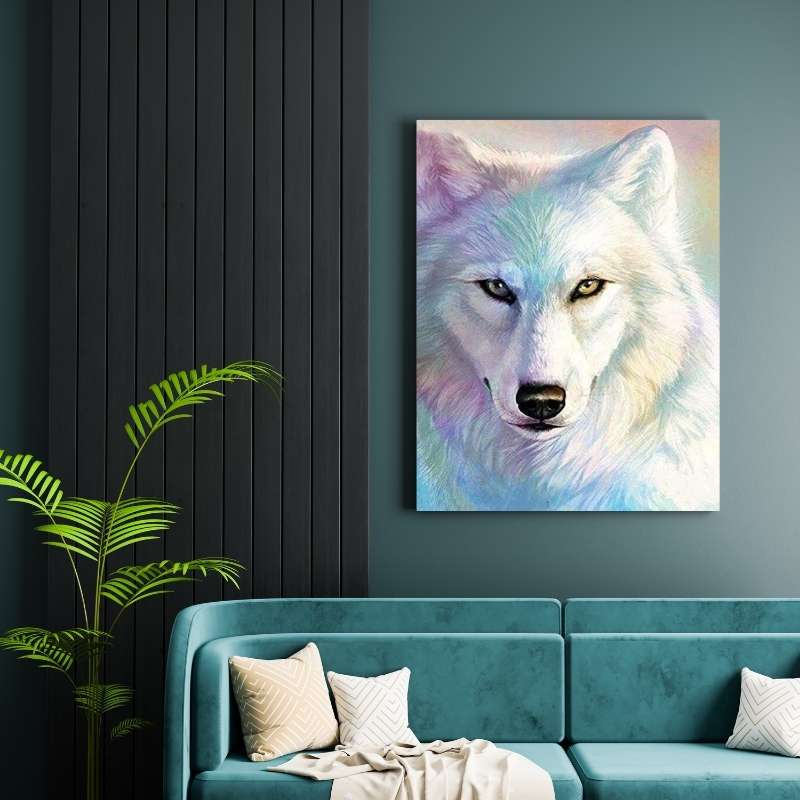 5D Diamond Painting Weißer Wolf - Unique-Diamond