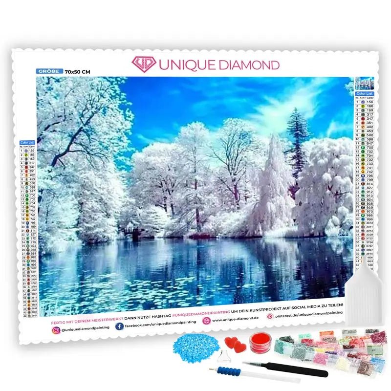 5D Diamond Painting Winterlandschaft - Unique-Diamond