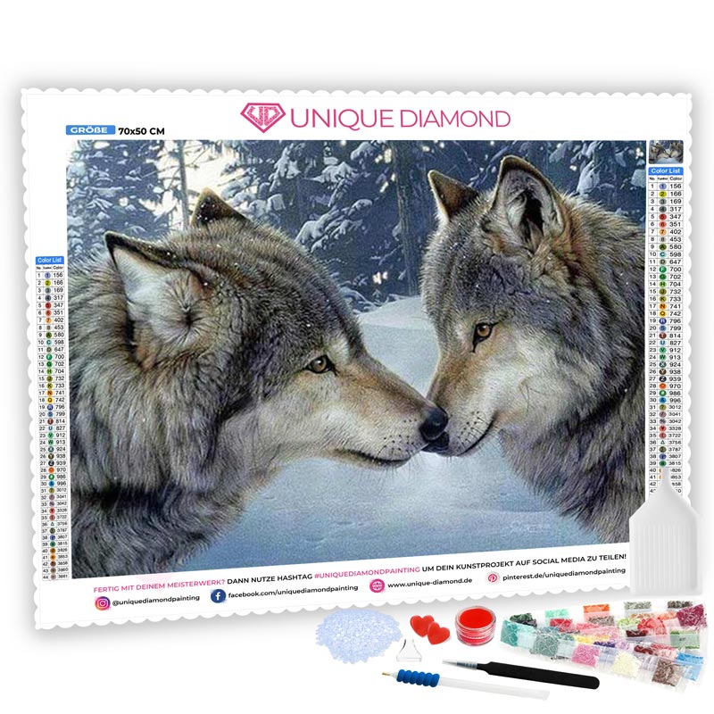5D Diamond Painting Wölfe im Winter - Unique-Diamond