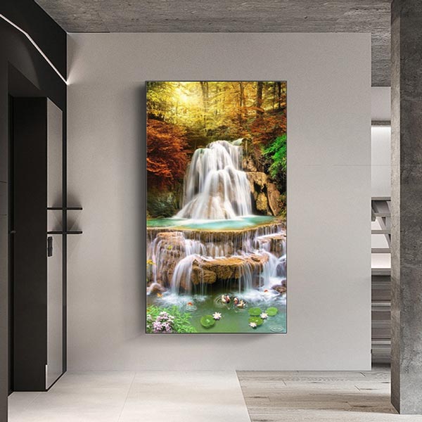 5D Diamond Painting XXL AB Steine Wasserfall im Wald - Unique-Diamond
