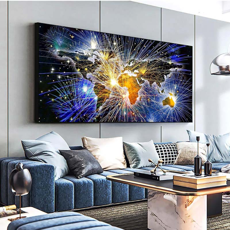 5D Diamond Painting XXL AB Steine Welt Feuerwerk - Unique-Diamond