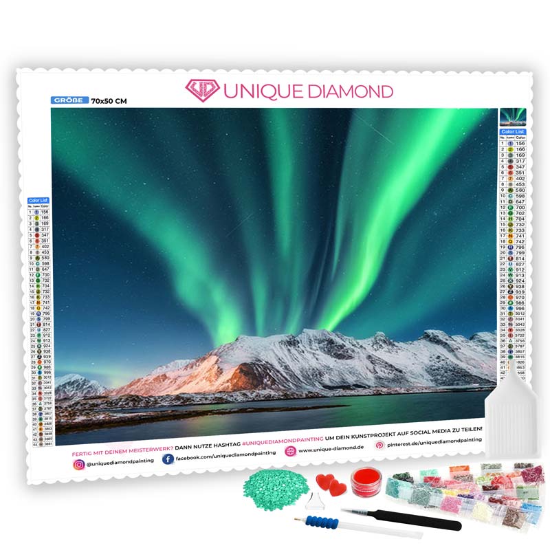 5D Diamond Painting XXL Aurora Borealis Lofoten - Unique-Diamond