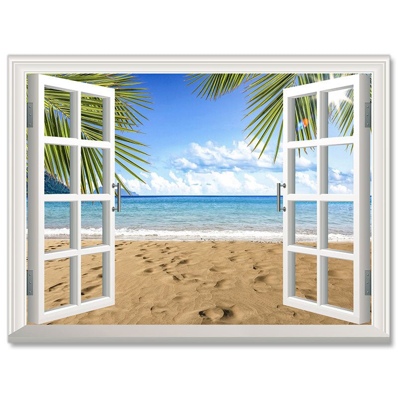 5D Diamond Painting XXL Fenster mit blick auf Strand - Unique-Diamond