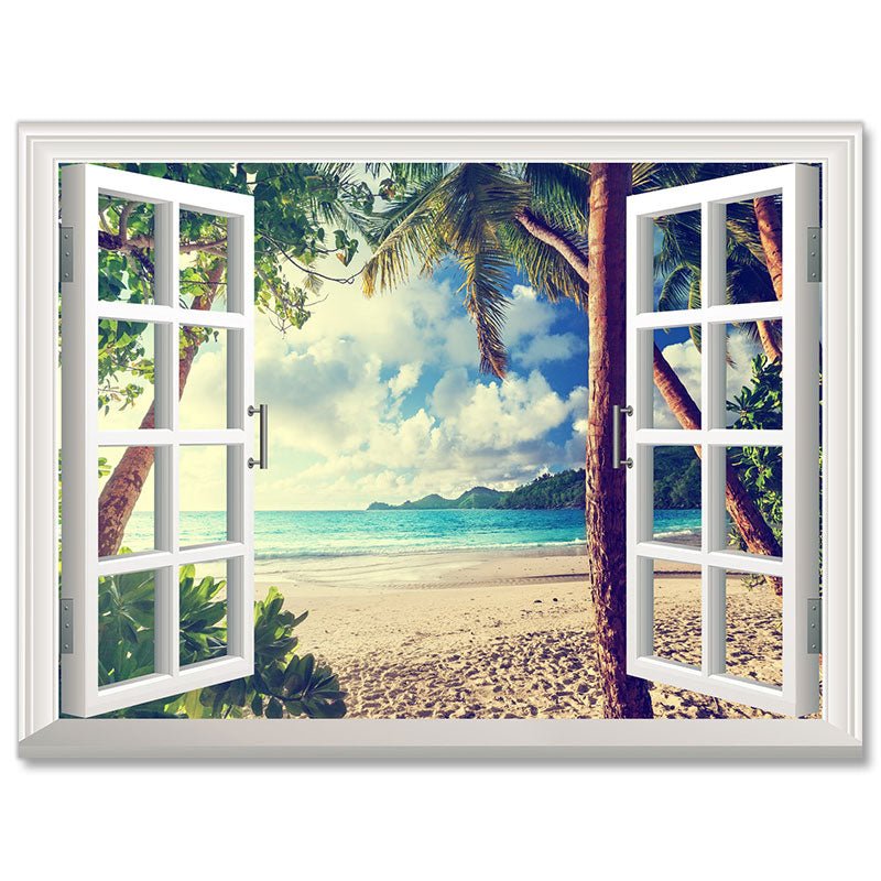 5D Diamond Painting XXL Fenster mit blick auf Strand - Unique-Diamond