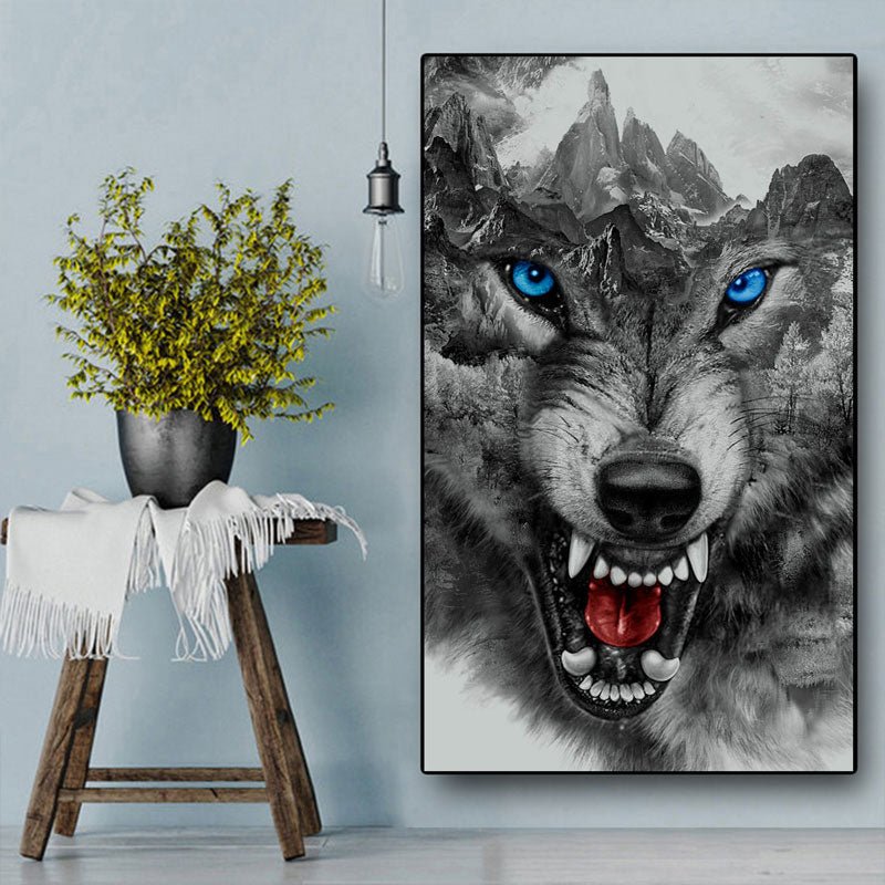 5D Diamond Painting XXL Wolf Gebirge - Unique-Diamond