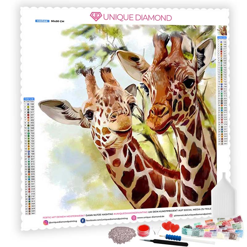5D Diamond Painting Zwei Giraffen - Unique-Diamond