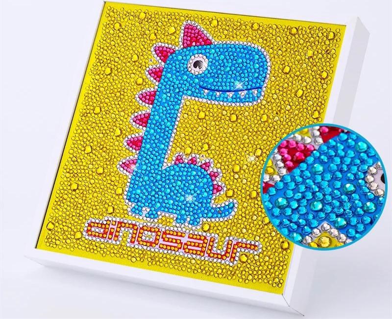 5D Kinder Diamond Painting Dinosaurier mit Bilderrahmen - Unique-Diamond