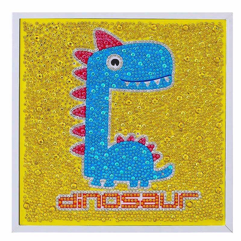 5D Kinder Diamond Painting Dinosaurier mit Bilderrahmen - Unique-Diamond