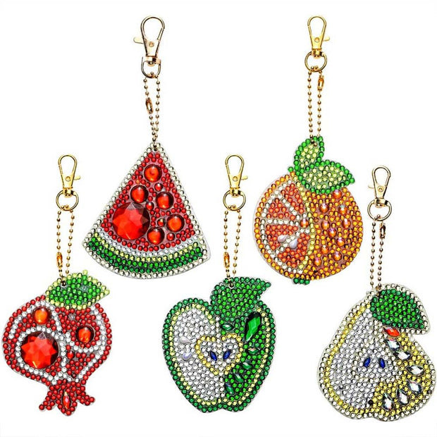 Diamond Painting Anhänger Obst 5st Set, Unique-Diamond