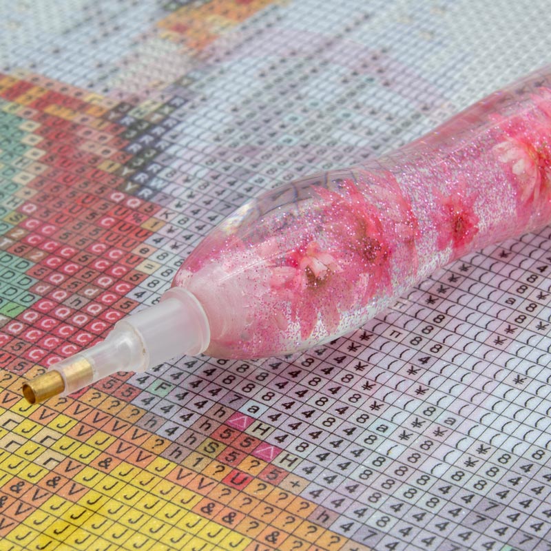 Diamond Painting Ergonomischer Premium Stift Rosa Blumen - Unique-Diamond