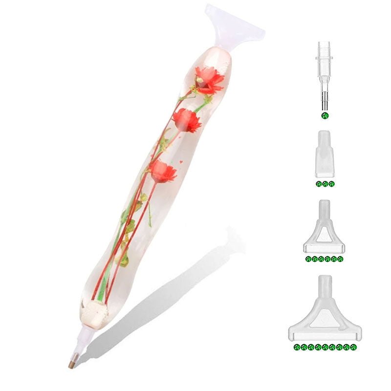 Diamond Painting Ergonomischer Premium Stift Rote Blumen - Unique-Diamond