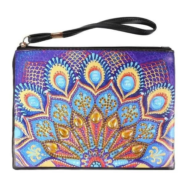 Diamond Painting Handgelenktasche blauer Pfau - Unique-Diamond