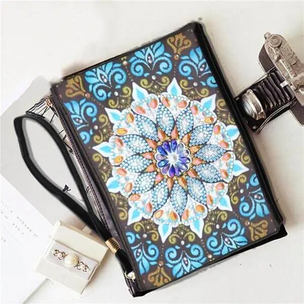 Diamond Painting Handgelenktasche Mandala blau - Unique-Diamond