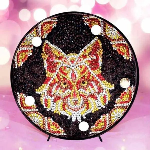 Diamond Painting LED Lampe Mandala Fuchs - Unique-Diamond