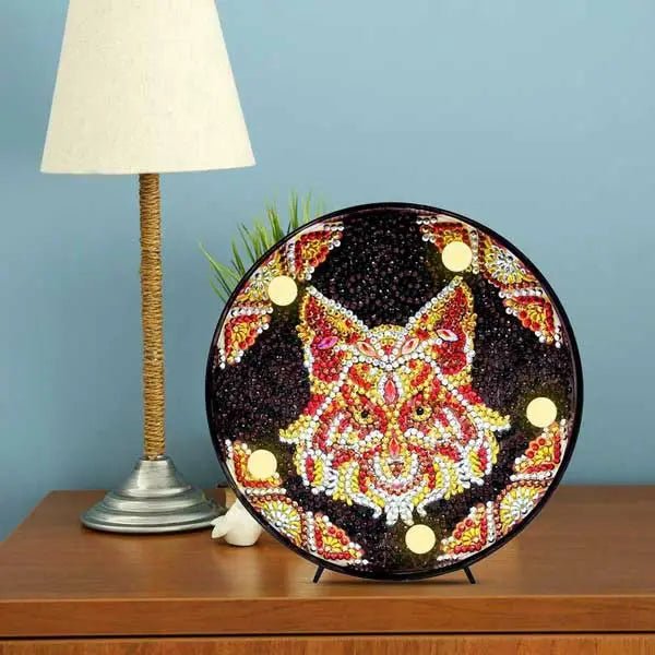 Diamond Painting LED Lampe Mandala Fuchs - Unique-Diamond