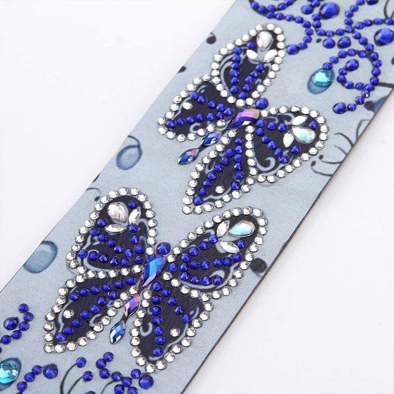 Diamond Painting Lesezeichen Blaue Schmetterlinge - Unique-Diamond