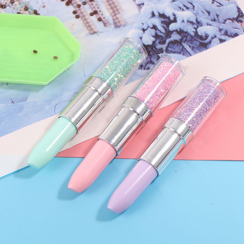 Diamond Painting Lippenstift mit Glitzer 3 Farben Zubehör - Unique-Diamond