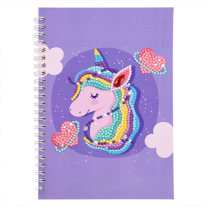 Diamond Painting Notizbuch Einhorn lila - Unique-Diamond