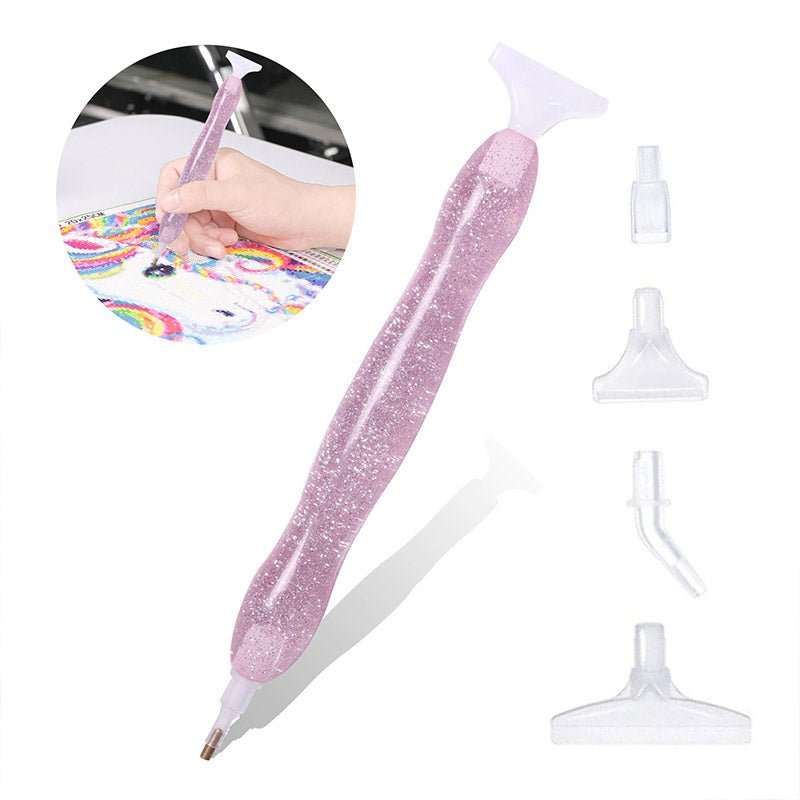 Diamond Painting Premium Stift Ergonomisch Pink Glitzer Zubehör - Unique-Diamond