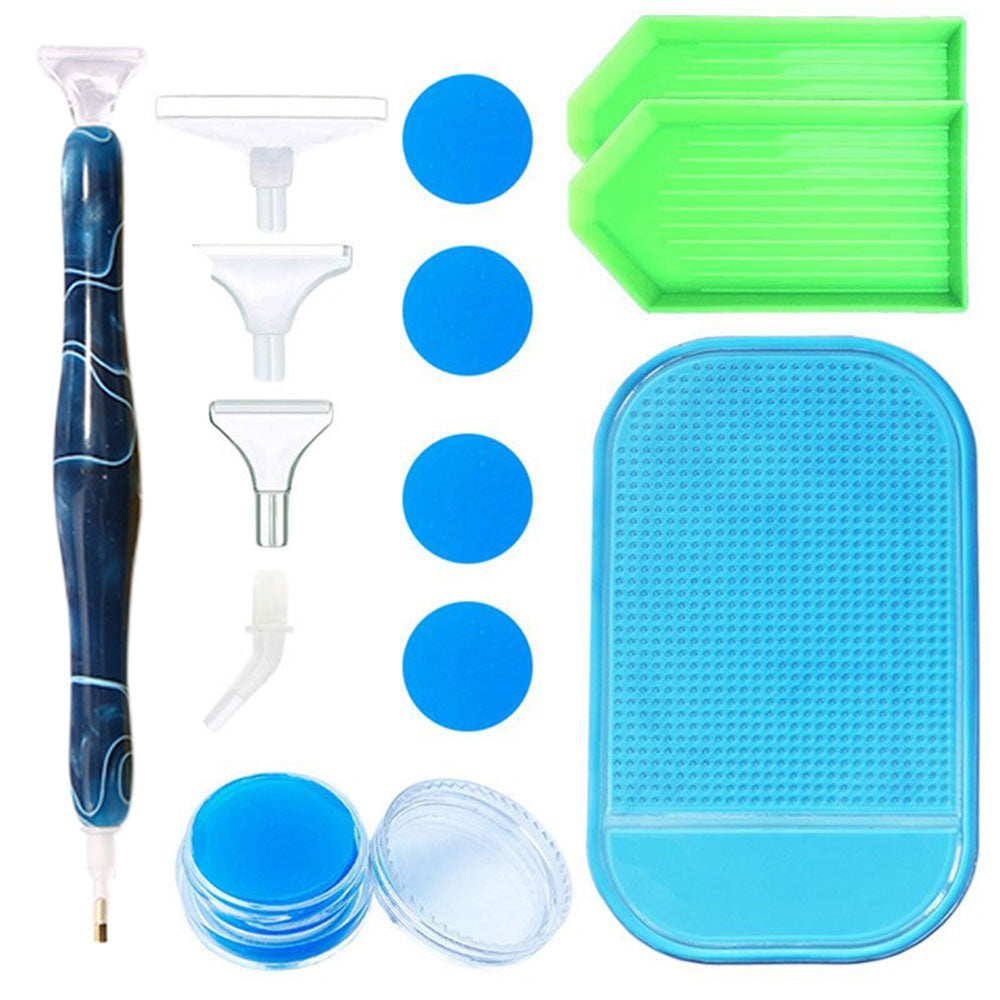 Diamond Painting Premium Tools Set Dunkelblau 15 Teilig Zubehör - Unique-Diamond