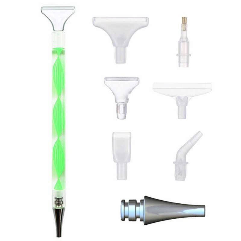 Diamond Painting Spiralstift + 7 Aufsätze in 6 Farben Zubehör - Unique-Diamond